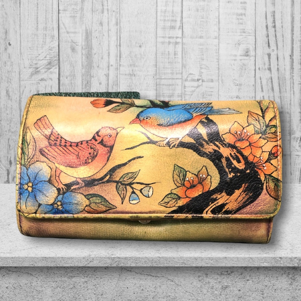 Anuschka Leather Wallet Hand-painted